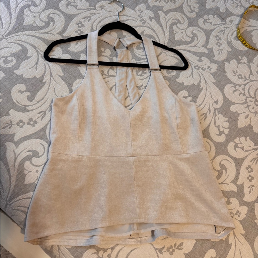 BCBGMAXAZRIA Elegant Cream Sleeveless Top, Size S